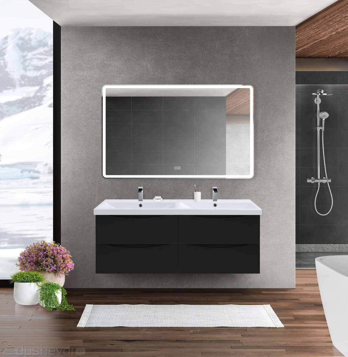 тумба с раковиной belbagno marino 120 rovere moro