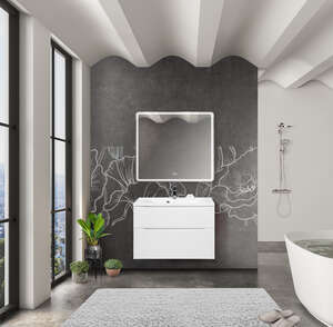 Мебель для ванной комнаты BelBagno Marino-h60 90 см Bianco Lucido