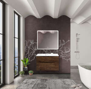 Мебель для ванной комнаты BelBagno Marino-h60 90 см Rovere Moro