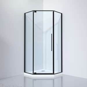 Душевой уголок Black&White 100х100 S815 BC-1000x1000 стекло прозрачное, профиль черный, без поддона