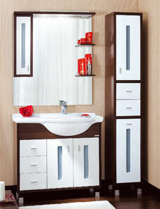 Мебель для ванной комнаты Бриклаер Бали 90 R венге/белый глянец