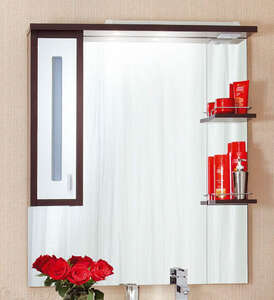 Зеркало со шкафчиком Бриклаер Бали 90 L венге/белый глянец 4627125411854