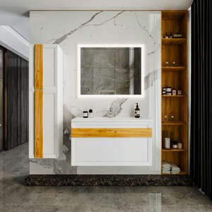 Мебель для ванной комнаты Бриклаер Берлин 100 см белая глянцевая
