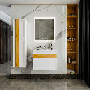 Мебель для ванной комнаты Бриклаер Берлин 70 см белая глянцевая