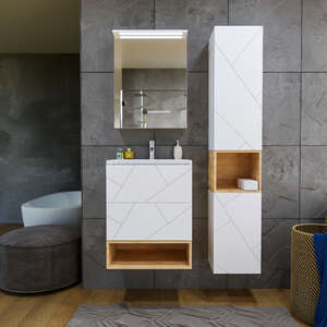 Мебель для ванной комнаты Бриклаер Кристалл 60 см белая