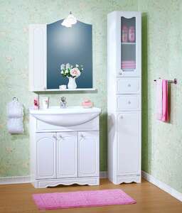 Мебель для ванной комнаты Бриклаер Лючия 80 белый глянец