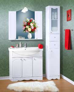 Мебель для ванной комнаты Бриклаер Лючия 90 белый глянец