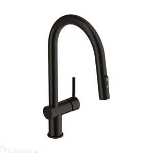 Смеситель для кухни Cersanit Brasko A68225 с выдвижным изливом, черный