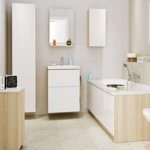 Мебель для ванной комнаты Cersanit Smart 50 белая, 2 ящика