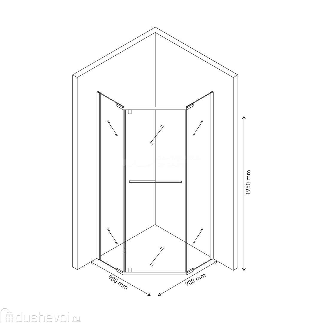 Душевой уголок Ceruttispa Chika ZP91B 90x90 см, без поддона, профиль черный  купить в Санкт-Петербурге - цена 24900 руб в интернет-магазине сантехники  Dushevoi.ru