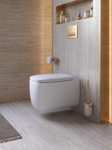 Унитаз подвесной Cezares COMFORT CZR-380-TH-TOR/SC безободковый, белый, с крышкой микролифт