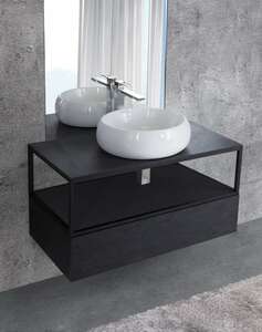 Мебель для ванной комнаты Cezares Cadro 100 см, черная, одноярусная