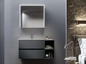 Мебель для ванной комнаты Cezares Elettra 100 см подвесная, черная
