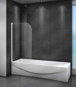 Шторка на ванну Cezares Relax 80x140 прозрачное, серый профиль