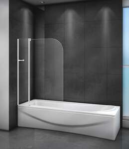 Шторка для ванн Cezares Relax 100x140 прозрачное, серый профиль