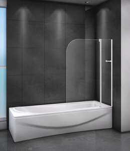 Шторка для ванн Cezares Relax 80x140 прозрачное, серый профиль