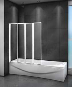 Шторка для ванн Cezares Relax 100x140 прозрачное, серый профиль