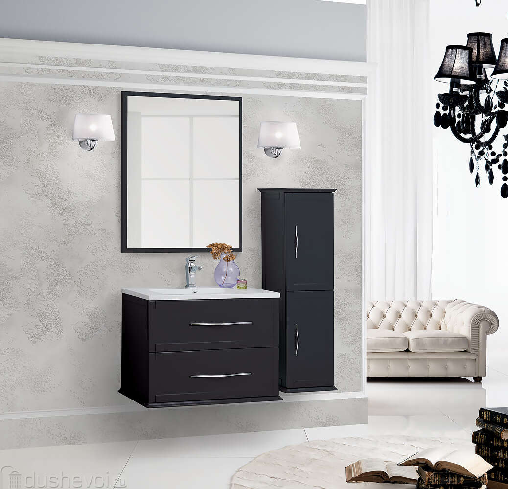Мебель для ванной комнаты Cezares Tiffany 60 см подвесная, черная 341317