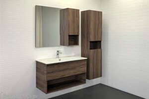 Мебель для ванной комнаты Comforty Бордо 00-00006671 90 см, подвесная, коричневая