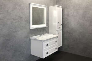 Мебель для ванной комнаты Comforty Феррара 4151060 80 см, подвесная, белая глянцевая