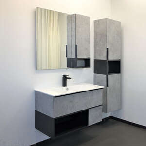 Мебель для ванной комнаты Comforty Франкфурт 00-00007342 91 см, подвесная, серая