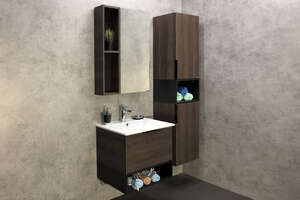 Комплект мебели Comforty Франкфурт 4150530 60 см, подвесная, коричневая