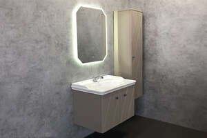 Мебель для ванной комнаты Comforty Кремона 00-00001040 80 см, подвесная, бежевая
