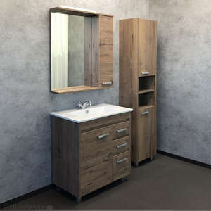 Мебель для ванной комнаты Comforty Марио 00-00004157 76 см, напольная, темно-коричневая