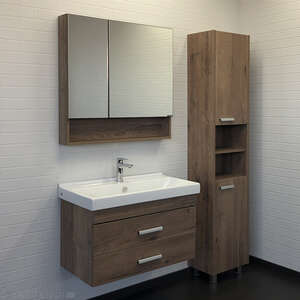 Мебель для ванной комнаты Comforty Никосия 00-00008856 80 см, подвесная, темно-коричневая