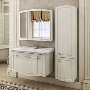 Комплект мебели Comforty Палини-100 белый глянец, подвесная