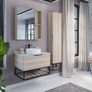 Мебель для ванной комнаты Comforty Порто 00-00009321 75 см, подвесная, белая с белой столешницей