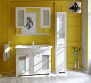 Мебель для ванной комнаты Corozo 105 см Прованс напольная, белая