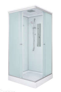 Душевая кабина DTO 80x80 LK815GM с гидромассажем, стекло матовое, профиль хром матовый