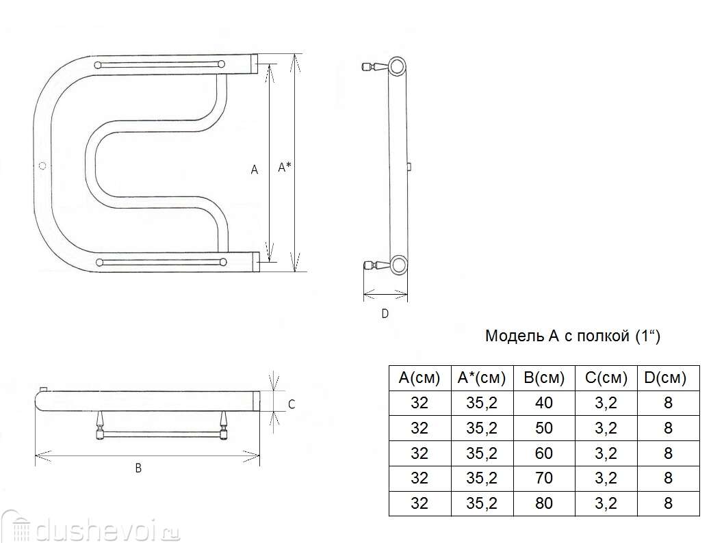 Полотенцесушитель водяной Двин A 32x60 4627085922018 хром купить в Перми -  цена 4461 руб в интернет-магазине сантехники Dushevoi.ru