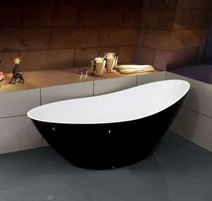 Акриловая ванна Esbano London white 180x80 чёрная