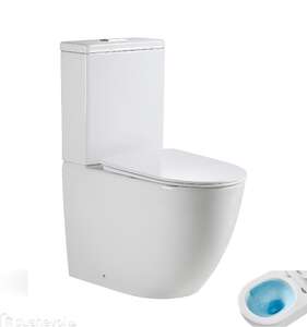 Унитаз напольный с бочком GID Tornado Tn2188TF безободковый, с сиденьем микролифт, белый глянцевый