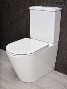 Унитаз напольный с бочком GID Cortado Tn2189 безободковый, с сиденьем микролифт, белый глянцевый