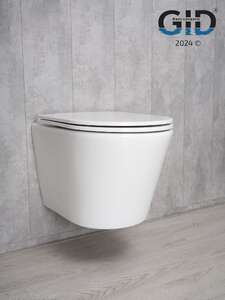 Унитаз подвесной GID Cortado Tr2130 безободковый, с сиденьем микролифт, белый глянцевый