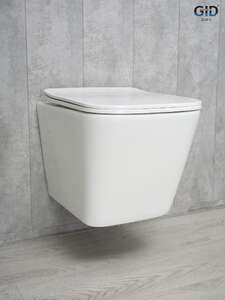 Унитаз подвесной GID Cuadrado Tr2143 безободковый, с сиденьем микролифт, белый глянцевый
