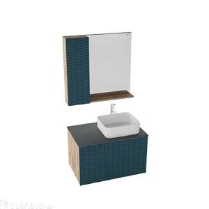 Мебель для ванной комнаты Grossman Альба 80 2 ящика и дверца, веллингтон/бриз