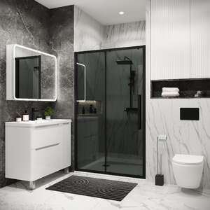 Душевая дверь в нишу Grossman Cosmo 120x195 100.K33.02.120.21.10 стекло тонированное, профиль черный матовый