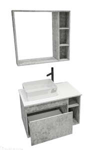 Мебель для ванной комнаты Grossman Фалькон 80 подвесная, 1 ящик, бетон