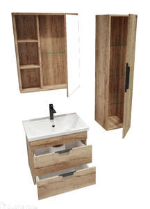 Мебель для ванной комнаты Grossman Форта 60 подвесная, 2 ящика, дуб галифакс