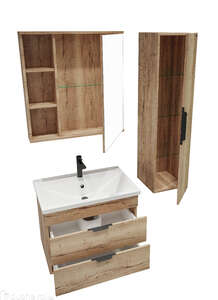 Мебель для ванной комнаты Grossman Форта 70 подвесная, 2 ящика, дуб галифакс