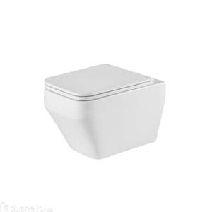 Унитаз подвесной Grossman GR-4410SQ с тонкой крышкой микролифт, безободковый, белый