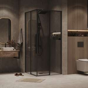 Душевой уголок Grossman Galaxy 70x70 300.K33.01.7070.21.10 без поддона, стекло тонированное, профиль черный матовый