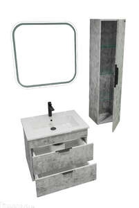 Мебель для ванной комнаты Grossman Кросс 65 подвесная, 2 ящика, бетон