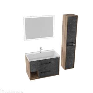 Мебель для ванной комнаты Grossman Реал 80 подвесная, 2 ящика веллингтон, бетон
