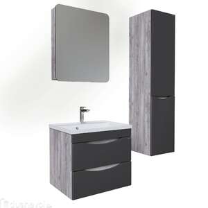 Мебель для ванной комнаты Grossman Талис 60 см, 2 ящика, бетон пайн/графит