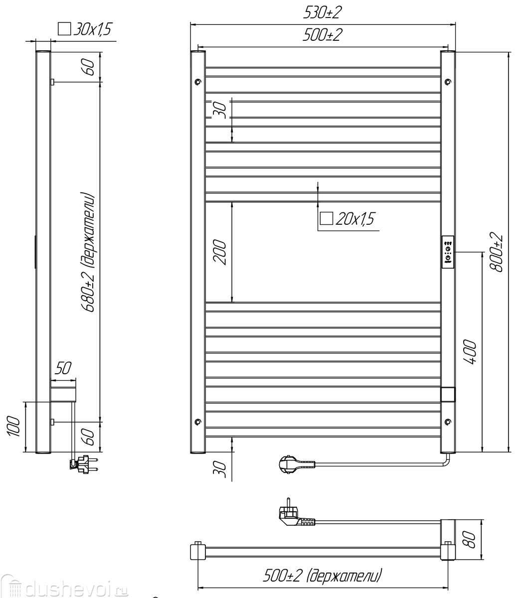 Полотенцесушитель электрический Indigo Attic LСLATCE80-50Rt хром купить в  Мытищах - цена 19765 руб в интернет-магазине сантехники Dushevoi.ru